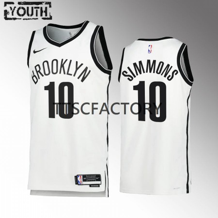 Maillot Enfant Brooklyn Nets Ben Simmons 10 Nike 2022-23 Association Edition Blanc Swingman